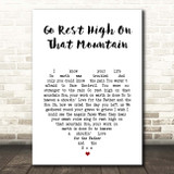 Vince Gill Go Rest High On That Mountain White Heart Song Lyric Print