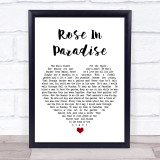 Waylon Jennings Rose In Paradise White Heart Song Lyric Print