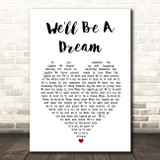 We The Kings We'll Be a Dream White Heart Song Lyric Print