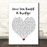 Westlife Love Can Build A Bridge White Heart Song Lyric Print