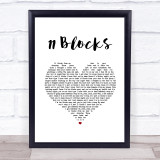 Wrabel 11 Blocks White Heart Song Lyric Print