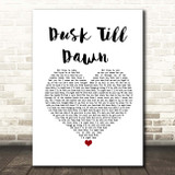 ZAYN ft. Sia Dusk Till Dawn White Heart Song Lyric Print