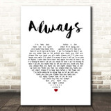 Blink-182 Always White Heart Song Lyric Print