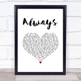 Blink-182 Always White Heart Song Lyric Print