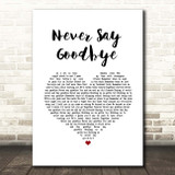Bon Jovi Never Say Goodbye White Heart Song Lyric Print