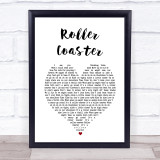 Bon Jovi Roller Coaster White Heart Song Lyric Print