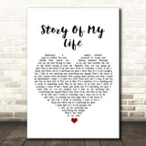 Bon Jovi Story Of My Life White Heart Song Lyric Print