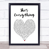 Brad Paisley She's Everything White Heart Song Lyric Print