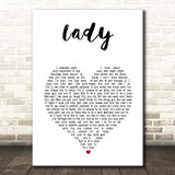 Brett Young Lady White Heart Song Lyric Print