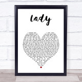 Brett Young Lady White Heart Song Lyric Print