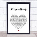 Bring Me The Horizon Sleepwalking White Heart Song Lyric Print
