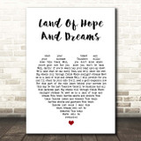 Bruce Springsteen Land Of Hope And Dreams White Heart Song Lyric Print
