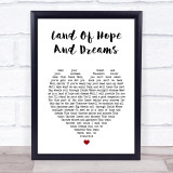 Bruce Springsteen Land Of Hope And Dreams White Heart Song Lyric Print