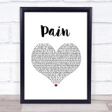 Bugzy Malone Pain White Heart Song Lyric Print
