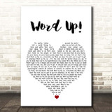 Cameo Word Up! White Heart Song Lyric Print