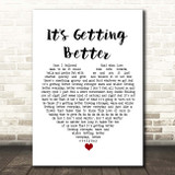 Cass Elliot It's Getting Better White Heart Song Lyric Print