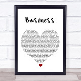 Catfish And The Bottlemen Business White Heart Song Lyric Print