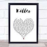 Adamski & Seal Killer White Heart Song Lyric Print