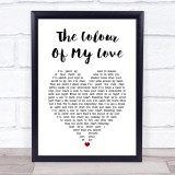 Celine Dion The Colour Of My Love White Heart Song Lyric Print