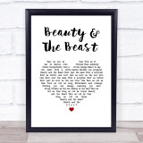 Celine Dion, Peabo Bryson Beauty & The Beast White Heart Song Lyric Print