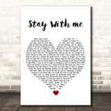 Chanyeol & Punch Stay With me White Heart Song Lyric Print