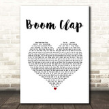 Charli XCX Boom Clap White Heart Song Lyric Print