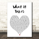 Aerosmith What It Takes White Heart Song Lyric Print
