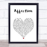 Cigarettes After Sex Affection White Heart Song Lyric Print