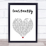 Cliff Richard Constantly White Heart Song Lyric Print