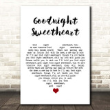 Al Bowlly Goodnight Sweetheart White Heart Song Lyric Print