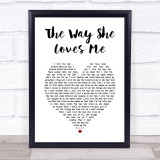Cody Johnson The Way She Loves Me White Heart Song Lyric Print