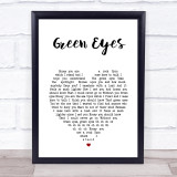 Coldplay Green Eyes White Heart Song Lyric Print