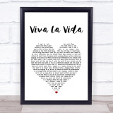 Coldplay Viva La Vida White Heart Song Lyric Print