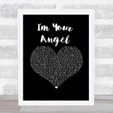 Celine Dion & R. Kelly I'm Your Angel Black Heart Song Lyric Print