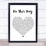 David Pomeranz On This Day White Heart Song Lyric Print
