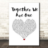 Delta Goodrem Together We Are One White Heart Song Lyric Print
