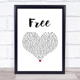 Deniece Williams Free White Heart Song Lyric Print