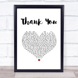 Dido Thank You White Heart Song Lyric Print