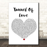 Dire Straits Tunnel Of Love White Heart Song Lyric Print