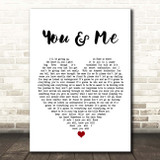 Disclosure You & Me White Heart Song Lyric Print