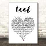 Dua Lipa Cool White Heart Song Lyric Print
