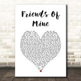 Duran Duran Friends Of Mine White Heart Song Lyric Print
