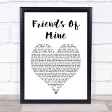 Duran Duran Friends Of Mine White Heart Song Lyric Print