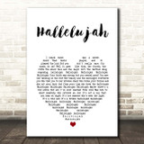 Alexander Burke Hallelujah White Heart Song Lyric Print