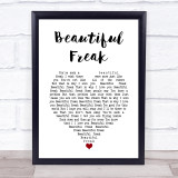 Eels Beautiful Freak White Heart Song Lyric Print