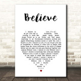 Elton John Believe White Heart Song Lyric Print