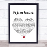 Ali Campbell Fijian Sunset White Heart Song Lyric Print