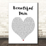 Eminem Beautiful Pain White Heart Song Lyric Print