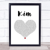 Eminem Kim White Heart Song Lyric Print