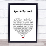 Eurythmics Sweet Dreams White Heart Song Lyric Print